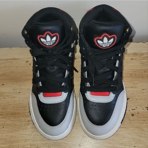 Adidas Drop Step J Black Vivid Red Big Kids Size 3.5 - Picture 9 of 13